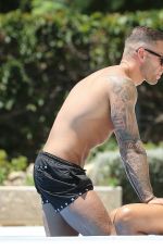 JESSICA SHEARS in Bikini and Dom Lever at a Pool in Ibiza 07/19/2017