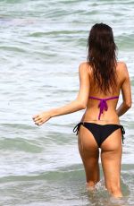JULIA and CARLA PEREIRA in Bikinis at a Beach in Miami 07/25/2017