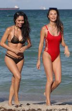 JULIA PEREIRA and DANIELA ALBUQUERQUE at a Beach in Miami 07/15/2017