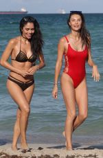 JULIA PEREIRA and DANIELA ALBUQUERQUE at a Beach in Miami 07/15/2017