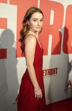 KAITLYN DEVER at Detroit Premiere in Detroit 07/25/2017