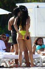 KARINA SEABROOK an Friends in Bikini on the Beach in Miami 07/08/2017