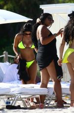 KARINA SEABROOK an Friends in Bikini on the Beach in Miami 07/08/2017