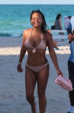 KARREUCHE TRAN and CHRISTINA MILAN in Bikinis at a Beach in Miami 07/11/2017
