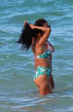 KARREUCHE TRAN and CHRISTINA MILAN in Bikinis at a Beach in Miami 07/11/2017