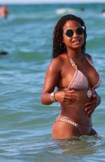 KARREUCHE TRAN and CHRISTINA MILAN in Bikinis at a Beach in Miami 07/11/2017