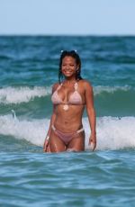 KARREUCHE TRAN and CHRISTINA MILAN in Bikinis at a Beach in Miami 07/11/2017