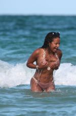 KARREUCHE TRAN and CHRISTINA MILAN in Bikinis at a Beach in Miami 07/11/2017