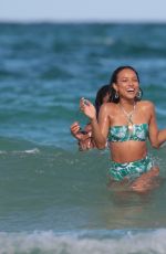 KARREUCHE TRAN and CHRISTINA MILAN in Bikinis at a Beach in Miami 07/11/2017