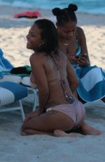 KARREUCHE TRAN and CHRISTINA MILAN in Bikinis at a Beach in Miami 07/11/2017