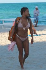 KARREUCHE TRAN and CHRISTINA MILAN in Bikinis at a Beach in Miami 07/11/2017