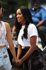 KAT GRAHAM on the Set of Extra in Universal City 07/19/2017