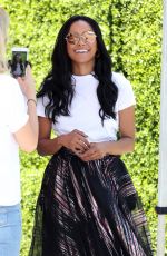 KAT GRAHAM on the Set of Extra in Universal City 07/19/2017