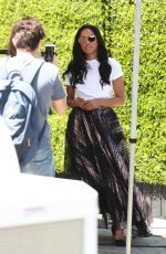 KAT GRAHAM on the Set of Extra in Universal City 07/19/2017