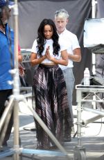 KAT GRAHAM on the Set of Extra in Universal City 07/19/2017