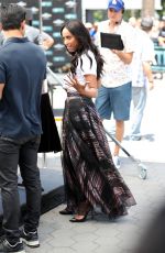 KAT GRAHAM on the Set of Extra in Universal City 07/19/2017