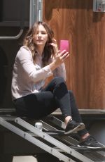 KATHARINE MCPHEE at a Break on the Set of Scorpion TV Series 07/17/2017