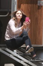 KATHARINE MCPHEE at a Break on the Set of Scorpion TV Series 07/17/2017