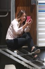 KATHARINE MCPHEE at a Break on the Set of Scorpion TV Series 07/17/2017