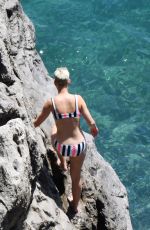 KATY PERRY in Bikini at a Beach in Amalfi 07/10/2017