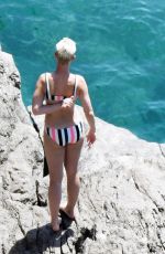 KATY PERRY in Bikini at a Beach in Amalfi 07/10/2017