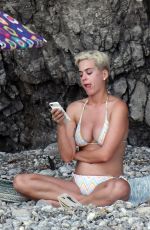KATY PERRY in Bikini on the Beach in Amalfi 07/14/2017