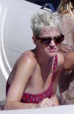 KATY PERRY in Swimsuit at a Yacht in Capri 07/09/2017