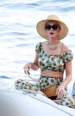 KATY PERRY Out and About in Amalfi 07/16/2017