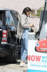 KENDALL JENNER in Jeans at a Gas Station in Beverly Hills 07/15/2017