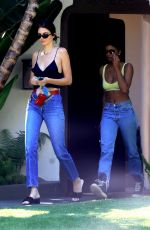 KENDALL JENNER in Tight Jeans Leaves a Friend