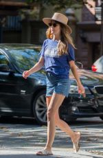 KERI RUSSELL in Denim Shorts Out Shopping in New York 07/09/2017