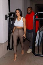 KIM KARDASHIAN and Kanye West Out in Sherman Oaks 07/07/2017