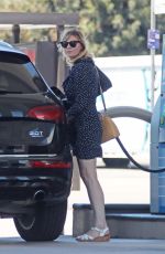 KIRSTEN DUNST on Windy Day at Gas Station in Los Angeles 07/12/2017