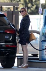 KIRSTEN DUNST on Windy Day at Gas Station in Los Angeles 07/12/2017