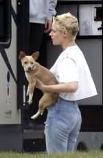 KRISTEN STEWART Out with Her Dog in Winnipeg 07/21/2017