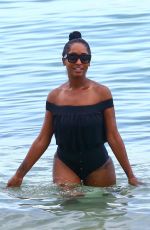 LATOIA FITZGERALD in Swimsuit at a Beach in Miami 07/18/2017