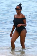 LATOIA FITZGERALD in Swimsuit at a Beach in Miami 07/18/2017