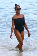 LATOIA FITZGERALD in Swimsuit at a Beach in Miami 07/18/2017