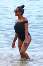 LATOIA FITZGERALD in Swimsuit at a Beach in Miami 07/18/2017