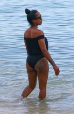 LATOIA FITZGERALD in Swimsuit at a Beach in Miami 07/18/2017