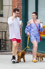LENA DUNHAM Out with Her Dogs in New York 07/07/2017