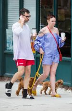 LENA DUNHAM Out with Her Dogs in New York 07/07/2017