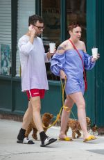 LENA DUNHAM Out with Her Dogs in New York 07/07/2017