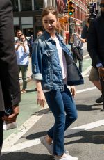 LILY COLLINS Leaves AOL Build in New York 07/26/2017