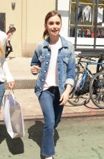 LILY COLLINS Leaves AOL Build in New York 07/26/2017