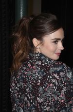 LILY COLLINS Arrives at AOL Build in New York 07/26/2017