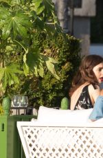 LILY COLLINS at Loulou Restaurant in Paris 07/02/2017