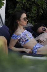 LILY COLLINS in Bikini at a Beach in Ischia 07/16/2017