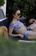 LILY COLLINS in Bikini at a Beach in Ischia 07/16/2017