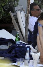 LILY COLLINS in Bikini at a Beach in Ischia 07/16/2017